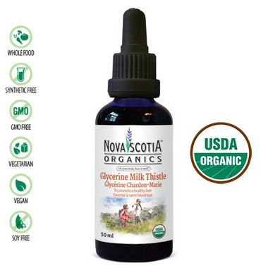 Nova Scotia Organics Glycerin Milk Thistle Tincture, 50 ml | NutriFarm.ca