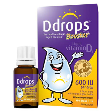 Ddrops Booster 600 IU, 180 drops (5 ml) | NutriFarm.ca