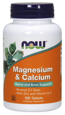 Now Magnesium and Calcium, 100 Tablets | NutriFarm.ca