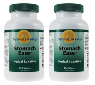 Nature's Harmony Stomach Ease Herbal Laxative, 250 tablets x 2 | NutriFarm.ca
