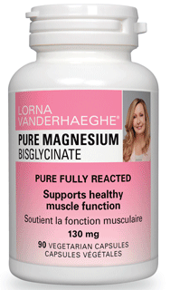 Lorna Vanderhaeghe Pure Magnesium Bisglycinate, 90 Veg Capsules | NutriFarm.ca