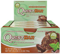 Quest Bar Mint Chocolate Chunk , Box of 12 Bars (60g/bar) | NutriFarm.ca