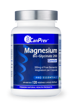 CanPrev Magnesium BisGlycinate 200 Gentle, 120 Vegetable Capsules