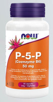 NOW P-5-P (Coenzyme B6) 50 mg, 60 Veg Capsules | NutriFarm.ca
