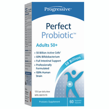 Progressive Perfect Probiotics for Adults +50, 60 Capsules | NutriFarm.ca
