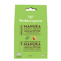 Wedderspoon Organic Manuka Honey Drops Eucalyptus, 120 g | NutriFarm.ca