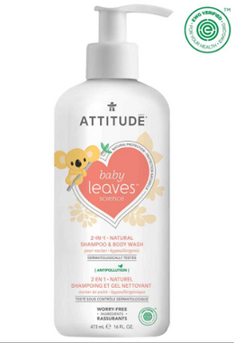 Attitude Baby Leaves 2 in 1 Shampoo Pear Nectar, 473 ml | NutriFarm.ca