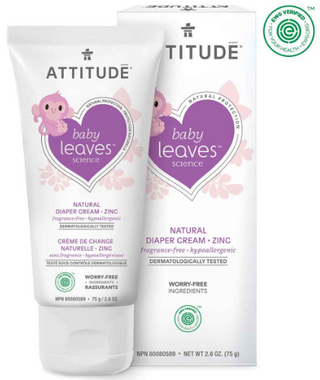 Attitude Baby Leaves Diaper Zinc Cream, 75 ml | NutriFarm.ca