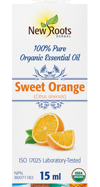 New Roots Sweet Orange Essential Oil, 15 ml | NutriFarm.ca