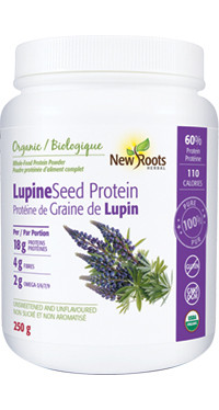 New Roots Lupine Seed Protein, 250 g | NutriFarm.ca