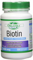 Organika Biotin, 10,000mcg, 120 Caps