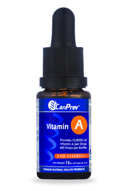 CanPrev Vitamin A Drops, MCT base 15 ml | NutriFarm.ca