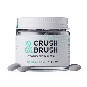 Nelson Naturals Crush and Brush Charcoal(in a glass jar), 60 g | NutriFarm.ca