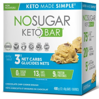 No Sugar Company Keto Chocolate Chip Cookies 40 g, 12 bars | NutriFarm.ca