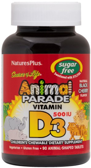 Nature Plus Animal Plus Sugar Free Vitamin D3 Black Cherry, 90 Animals
