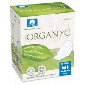 Organyc Pads with Wings (Moderate Flow), 10 units | NutriFarm.ca