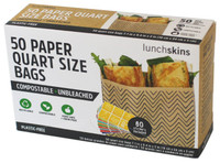 Lunchskins Paper Quart bags (navy chevron), 50 count, 50 count | NutriFarm.ca