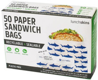 Lunchskins Sandwich bags (shark), 50 count | NutriFarm.ca