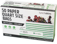 Lunchskins Sandwich Paper Quart Size bags (Stripes), 50 count | NutriFarm.ca