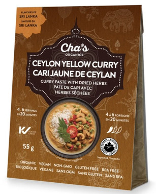 Cha's Organics Ceylon Yellow Curry, 2 bags bundle (55g each) | NutriFarm.ca 
