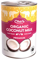 Cha's Organics Premium Coconut Milk, 400 ml | NutriFarm.ca