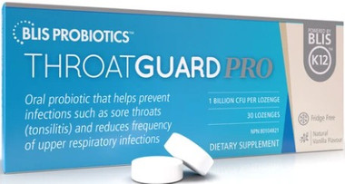 BLIS Probiotics ThroatGuard PRO with BLIS K12, 30 lozenges | NutriFarm.ca