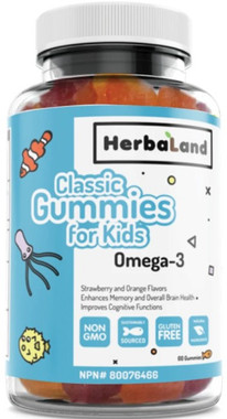 Herbaland Classic Gummies for Kids Omega 3, 60 gummies | NutriFarm.ca