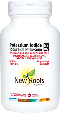 New Roots Potassium Iodide 65 mg, 60 tablets | NutriFarm.ca