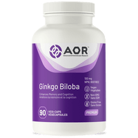 AOR Ginkgo Biloba 120 mg, 90 Vegetable Capsules | NutriFarm.ca