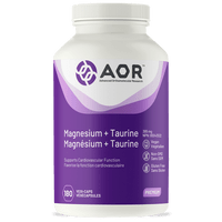 AOR Magnesium and Taurine, 180 Vegetable Capsules | NutriFarm.ca