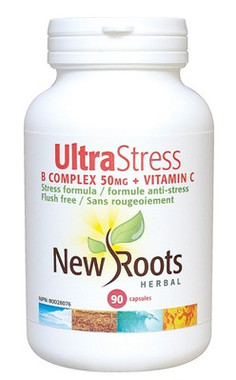 New Roots Ultra Stress B Complex 50 mg + Vitamin C, 90 Capsules | NutriFarm.ca