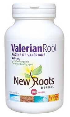 New Roots Valerian Root (Certified Organic) 470 mg, 100 Capsules | NutriFarm.ca