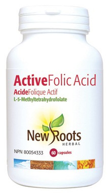 New Roots Active Folic Acid (L-5-Methyltetrahydrofolate), 60 Capsules | NutriFarm.ca