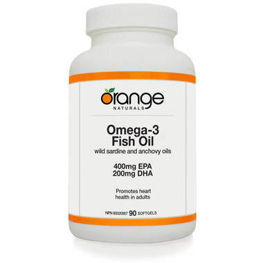 Orange Naturals Omega-3 Fish Oil, 90 Softgels | NutriFarm.ca
