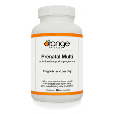 Orange Naturals Prenatal Multi, 90 Vegetable Capsule | NutriFarm.ca