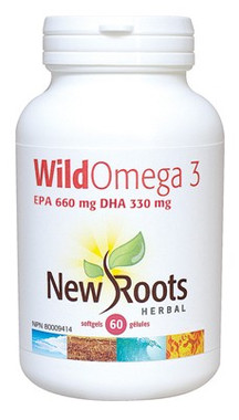 New Roots Wild Omega 3 (EPA 660 mg DHA 330 mg), 60 Softgels | NutriFarm.ca