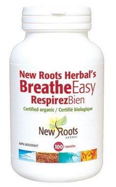 New Roots Breathe Easy (Certified Organic, Formerly Called Stop Smoking) 650 mg, 100 Capsules | NutriFarm.ca