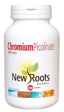 New Roots Chromium Picolinate 500 mcg, 100 Capsules | NutriFarm.ca