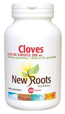 New Roots Cloves 500 mg, 100 Capsules | NutriFarm.ca