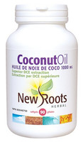 New Roots Coconut Oil Extra Virgin 1000 mg, 90 Softgels | NutriFarm.ca