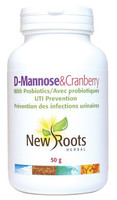 New Roots D-Mannose & Cranberry With Probiotics, 50 g | NutriFarm.ca