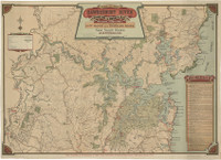 Map of the Hawkesbury River from Windsor to Broken Bay, NSW