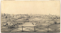 View of the Government House, Parramatta, from the bridge over the river, 1833