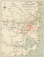 Map shewing railways and tramways of Sydney