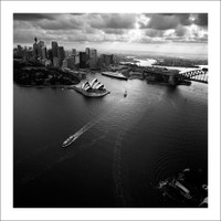 QE2, Opera House and the Bridge from the air, 1999