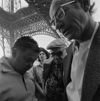 Tourists at the Eiffel Tower (La tour Eiffel), 1978