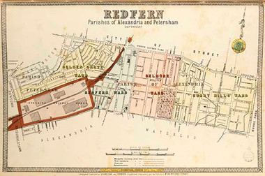 Redfern Suburban Map The Library Print Shop 