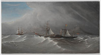 Shamrock speaking the packet ship St George off Cape Dromedary, c.1850