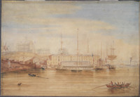 Moore's Wharf and warehouses, Millers Point, c.1847