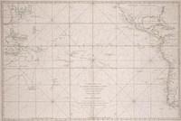 Carte rÃ©duite des mers comprises entre lAsie et l'AmÃ©rique apelÃ©es par les navigateurs Mer du Sud ou mer Pacifique ... 1742